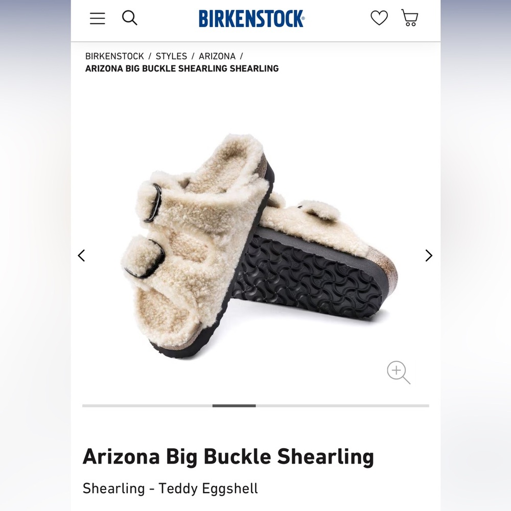 Arizona Big Buckle Shearling - Teddy Eggshell
